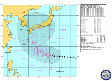 El tifón MA-ON amenaza seriamente a Japón