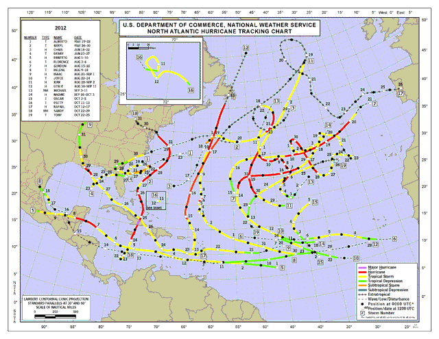 Completado el reanálisis de la temporada de huracanes atlánticos de 2012
