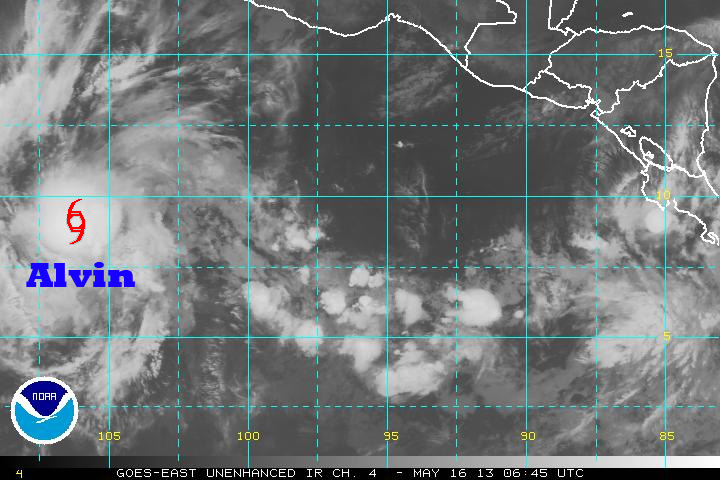 Comienza la temporada de huracanes 2013 en el Pacífico Noreste EPAC, ALVIN, primera tormenta