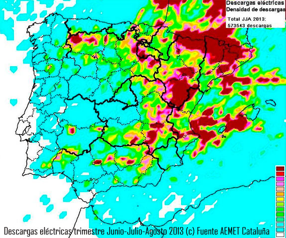 El verano de 2013 fue ligeramente cálido y algo seco respecto a la media en España