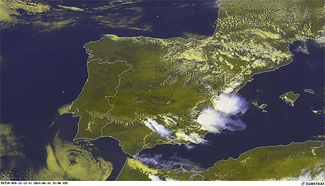 España, fuertes tormentas con pedrisco cuadrante sureste peninsular