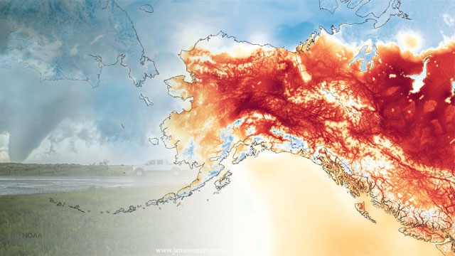 Record de calor en Alaska e inundaciones en Texas y Oklahoma