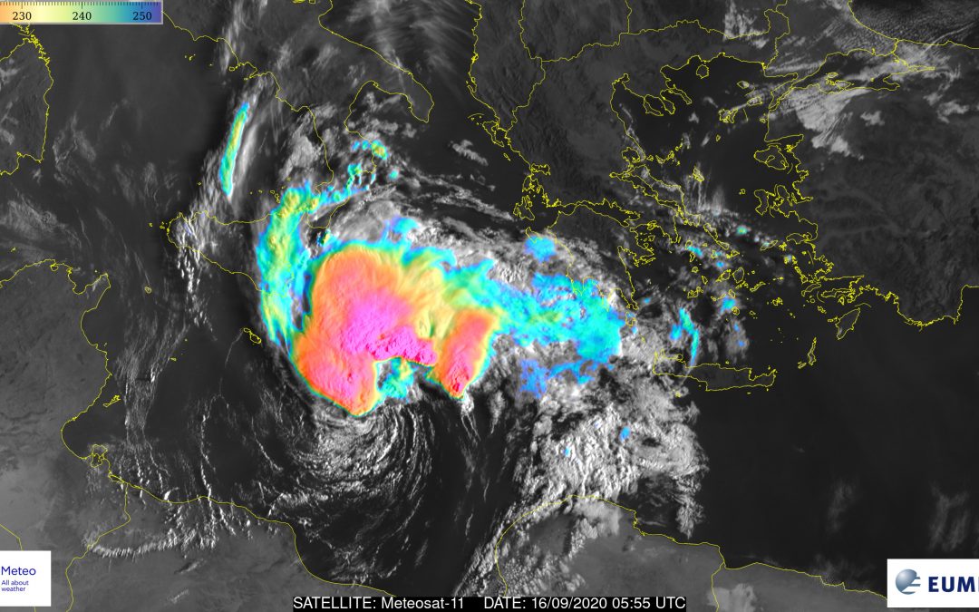 Ciclón tropical en el Mar Mediterráneo: medicane Ianos