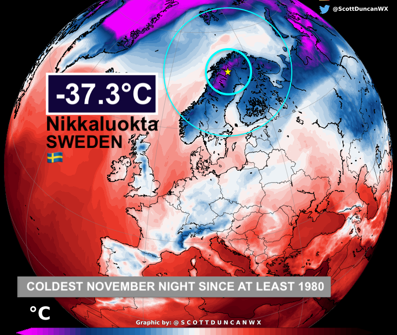 El frío, extremo en al N. de Europa, tendrá continuidad