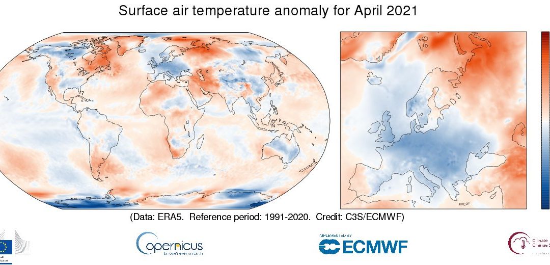 Abril de 2021 fue muy frío en gran parte de Europa