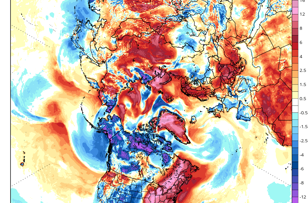 +20 ºC de anomalía en el Ártico y el anticiclón escandinavo