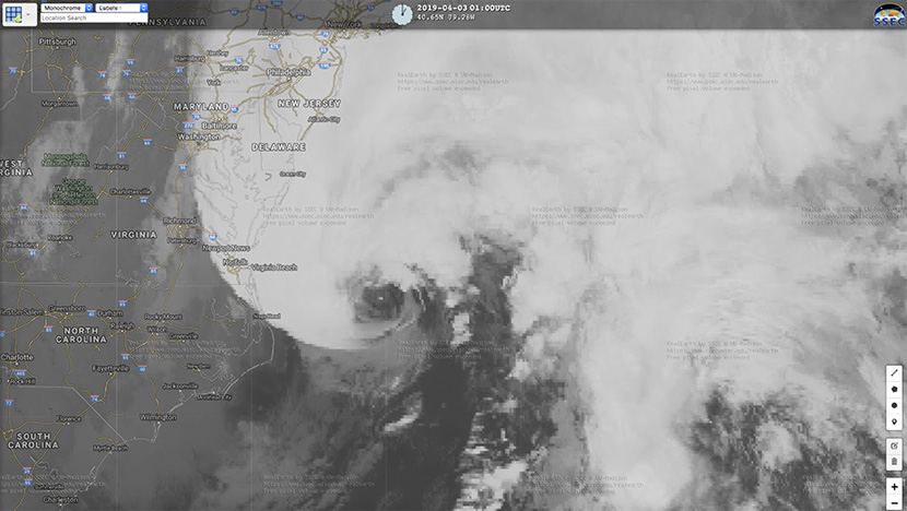 Ciclón bomba frente a la Costa Este de los USA: toda una rareza