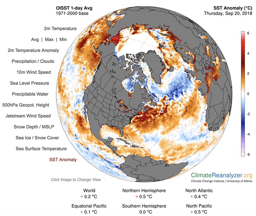 Interesante evolución del patrón atmosférico sobre el Atlántico Norte