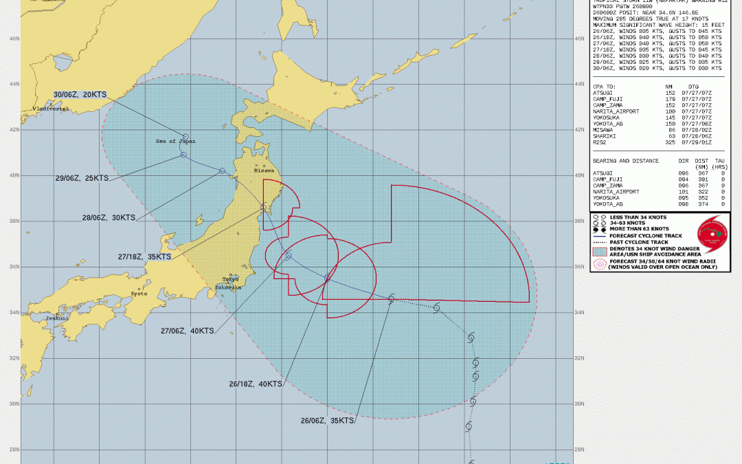 La tormenta tropical Nepartak se aproxima a Japón
