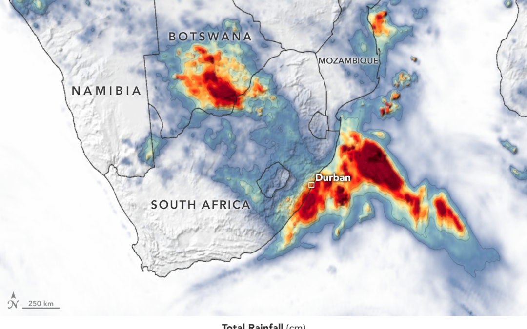Curioso ciclón deja un diluvio en Sudáfrica